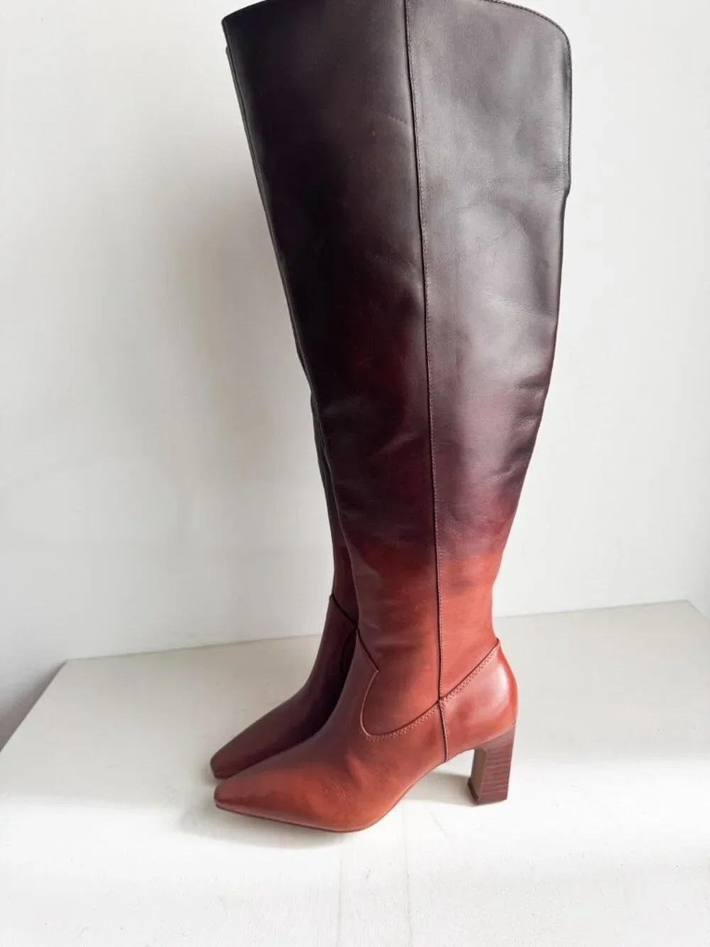 VINCE CAMUTO SHALIE 2 OVER-THE-KNEE BOOT Brown Ombré 7M WIDE CALF